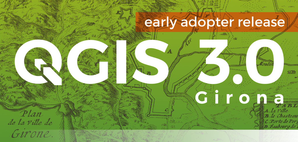 Splash screen de QGIS 3.0 Girona