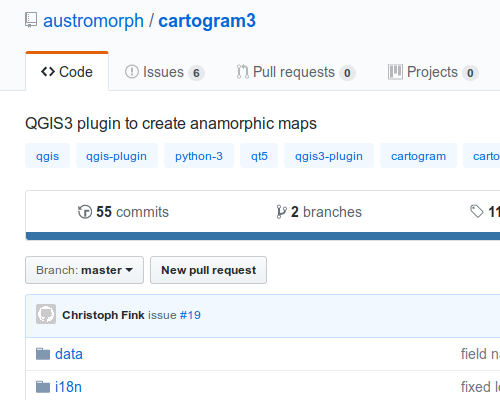 Repositorio de código del complemento Cartogram