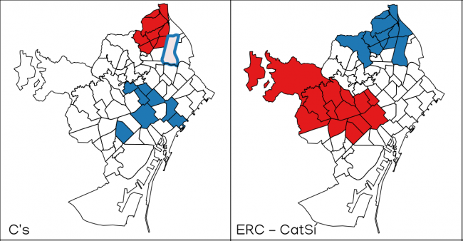 Resultado de la aplicación de análisis I de Moran Local