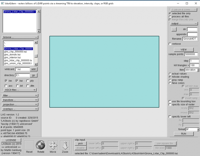 Operaciones con datos LiDAR con las herramientas LAStools