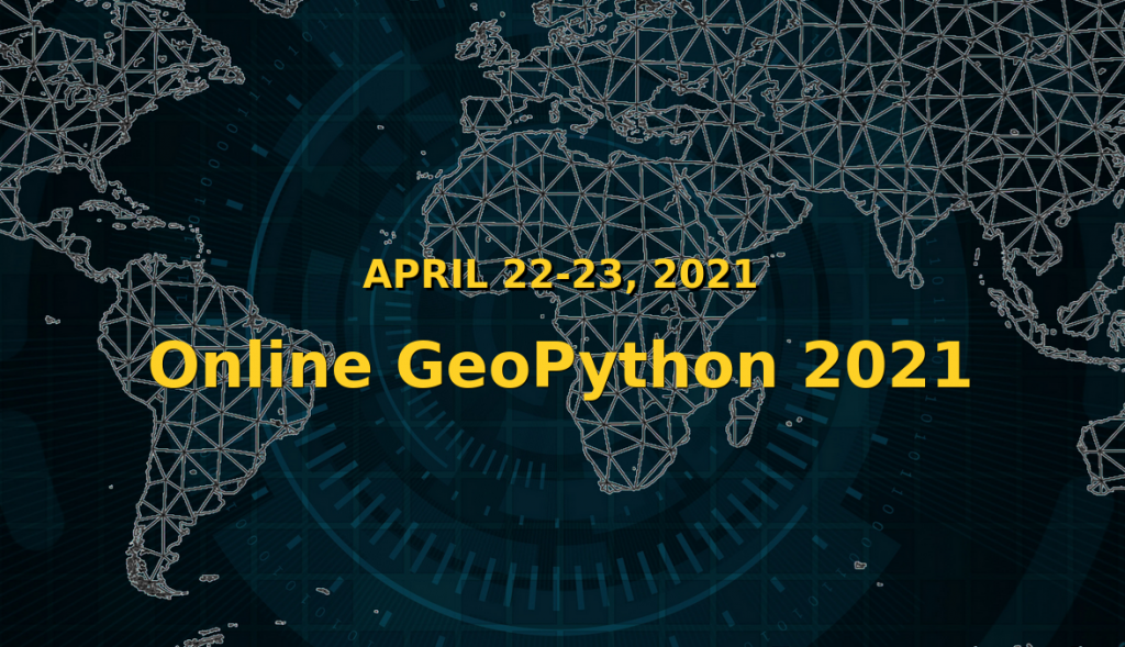 Portada del sitio web de GeoPython 2021.