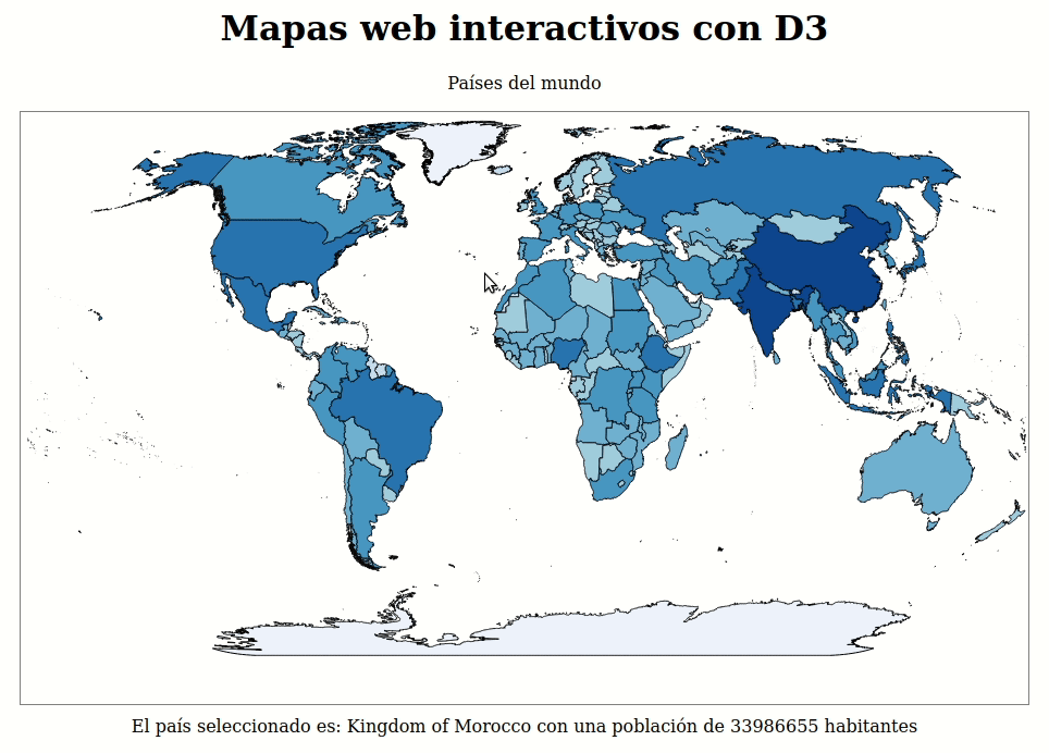 Consulta de datos del mapa web interactivo con d3