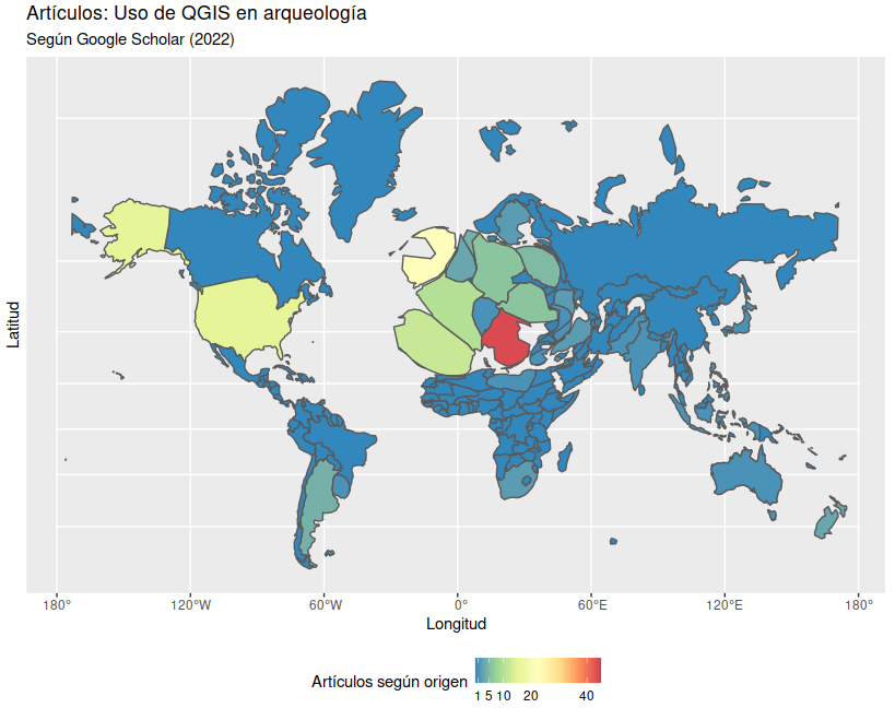 Un cartograma diseñado con el paquete ggplot2