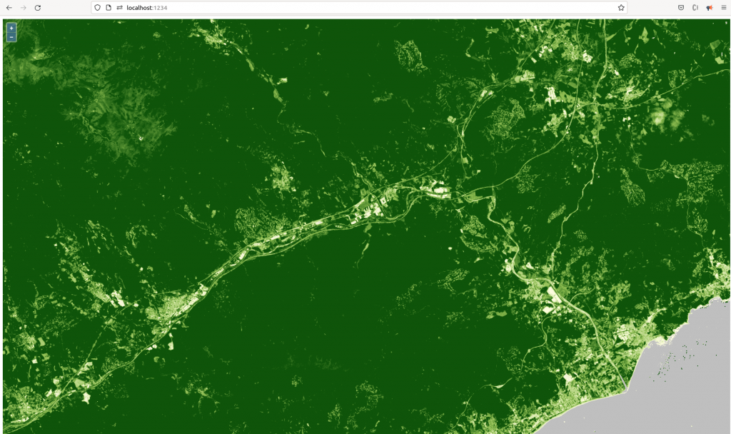 Visualización del NDVI de las imágenes de satélite